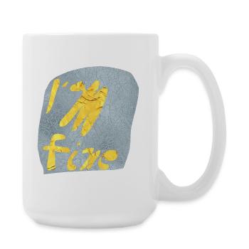 I’m Well – Conception de texte en feuille d’or - Grande tasse 440 ml - blanc - Droite