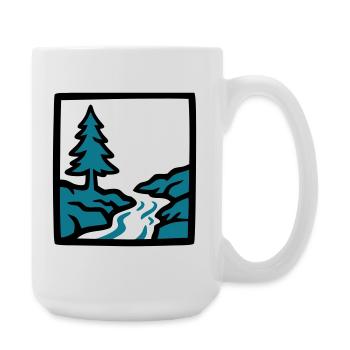 River Forest Nature Logo - Large Mug 440 ml - white - Right