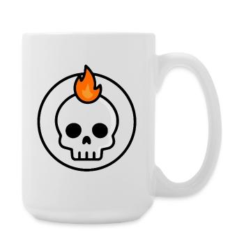 Cute Doom Skull Fire Graphic - Large Mug 440 ml - white - Right