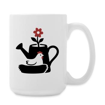Graphique graphique de nid de poulet en arrosoir - Grande tasse 440 ml - blanc - Droite