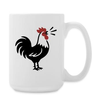 Logo de la ferme Rooster Crows - Grande tasse 440 ml - blanc - Droite