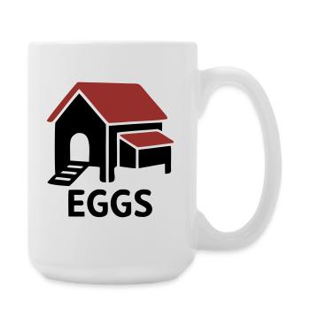 Insigne des œufs de poulailler - Grande tasse 440 ml - blanc - Droite
