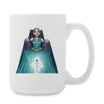 Reine mystique lumineuse sur trône - Grande tasse 440 ml - blanc - Droite