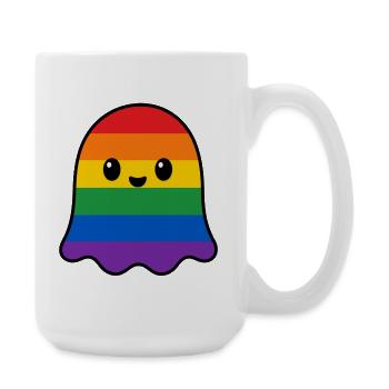 Regenbogen Pride Geist - Große Tasse 440 ml - Weiß - Rechts