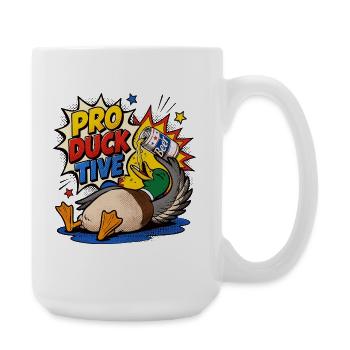 Ducks, Beer Drinking, Beer Lover, Pro-duck-tive - Large Mug 440 ml - white - Right