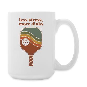Less Stress More Dinks - Funny Pickleball Retro - Large Mug 440 ml - white - Right