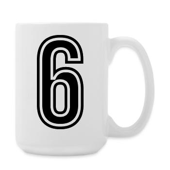 6 Symbole numérique - Grande tasse 440 ml - blanc - Droite
