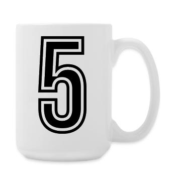 5 Number Symbol - Large Mug 440 ml - white - Right
