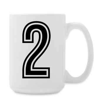 2 Number symbol - Large Mug 440 ml - white - Right