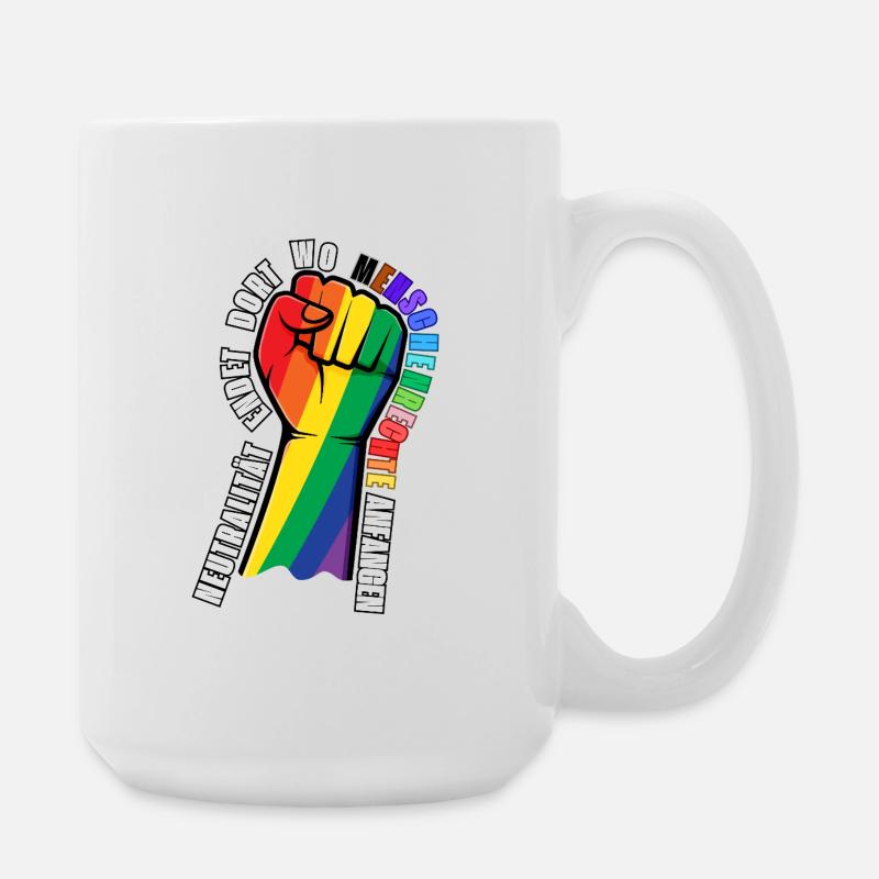 Statement Stickers Human Rights - Large Mug 440 ml - white