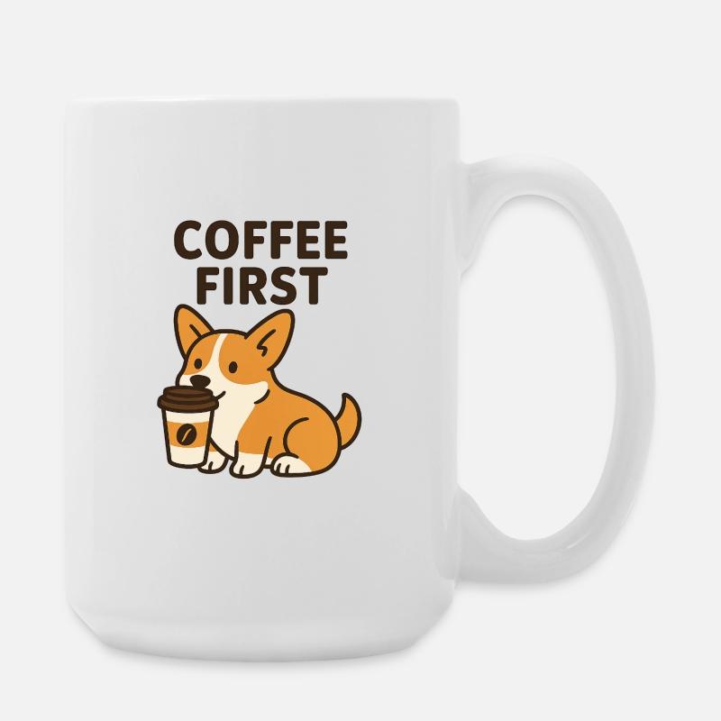 Cartoon-Hund - Große Tasse 440 ml - Weiß
