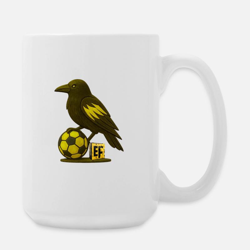 Vogel mit Fußball und Buchstabe E - Große Tasse 440 ml - Weiß