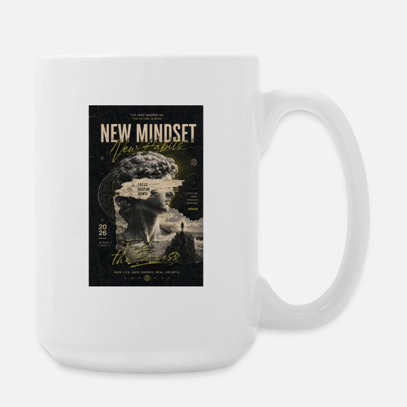 Neuer Geist, Neue Gewohnheiten - Große Tasse 440 ml - Weiß