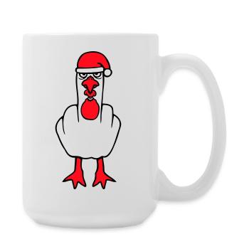 Mouette Doigt d’Honneur Baise Vous Noël En Colère - Grande tasse 440 ml - blanc - Droite