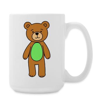 Kuschelbär Grünbauch Cartoon - Große Tasse 440 ml - Weiß - Rechts