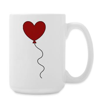 rotes Herz rot Geschenk Valentinstag - Große Tasse 440 ml - Weiß - Rechts
