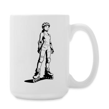 Patinage en ligne - Grande tasse 440 ml - blanc - Droite