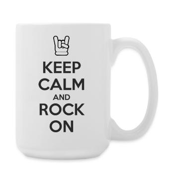 Keep Calm and Rock On - Große Tasse 440 ml - Weiß - Rechts