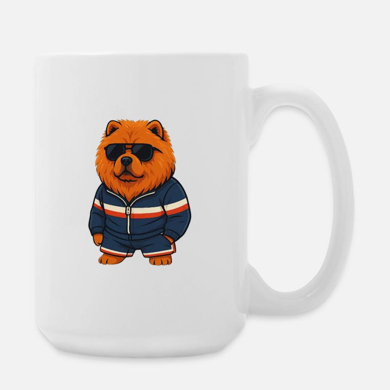 Cool Bär mit Sonnenbrille und Trainingsanzug - Große Tasse 440 ml - Weiß