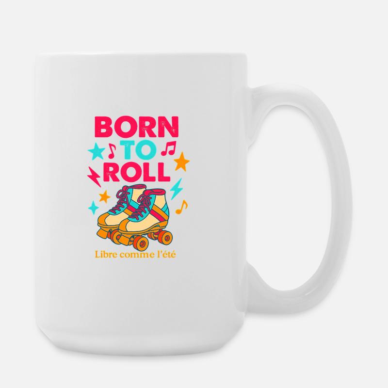 Borne to Roll Rollschuhe - Große Tasse 440 ml - Weiß