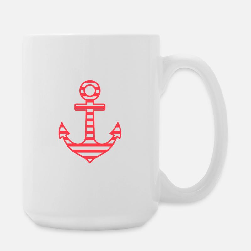 Anker Illustration - Große Tasse 440 ml - Weiß