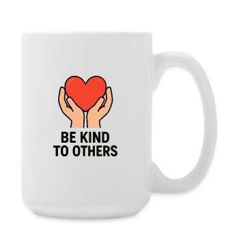 Hands Holding Heart of Kindness - Large Mug 440 ml - white - Right