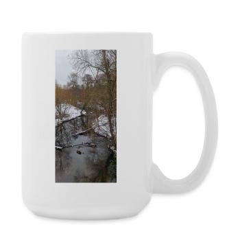 Winter river in the fog - Large Mug 440 ml - white - Right