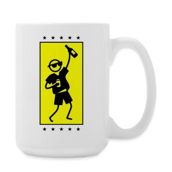Party Strichmännchen Tanzen Trinken - Große Tasse 440 ml - Weiß - Rechts