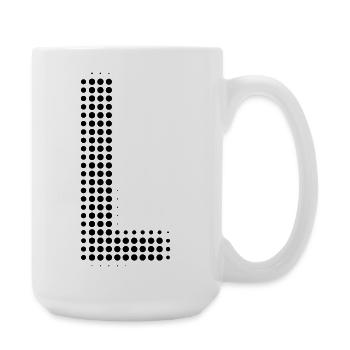Buchstabe L – Punktmuster Initial Design - Große Tasse 440 ml - Weiß - Rechts