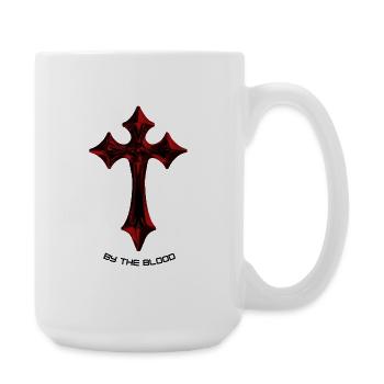Rotes Gothic Kreuz-Talisman - Große Tasse 440 ml - Weiß - Rechts