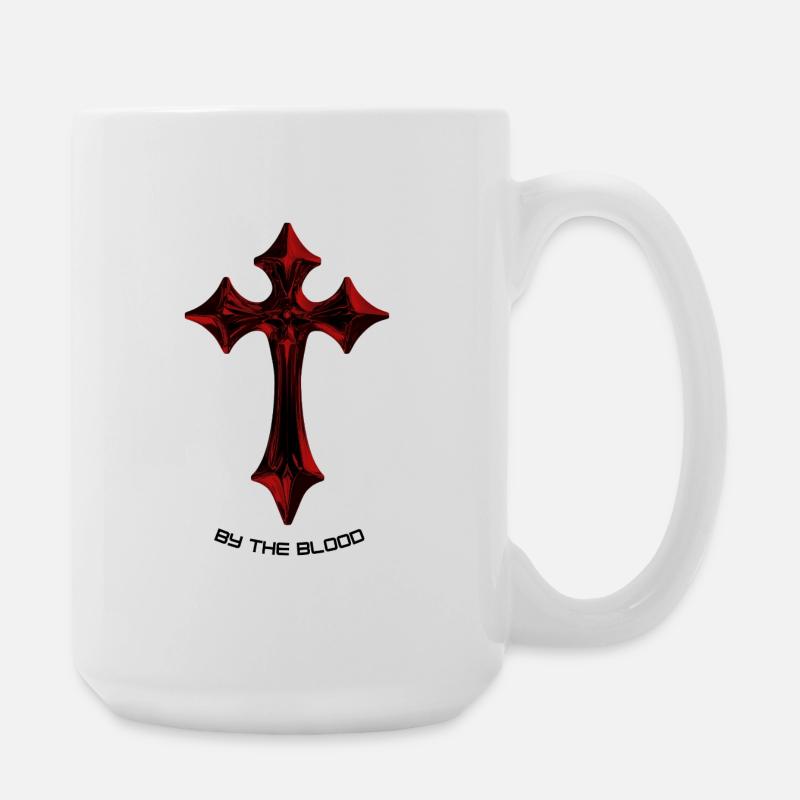 Red Gothic Cross Talisman - Large Mug 440 ml - white