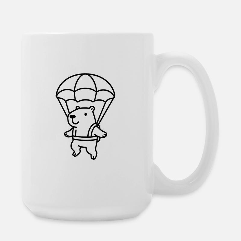 Wasserschwein mit Fallschirm - Große Tasse 440 ml - Weiß