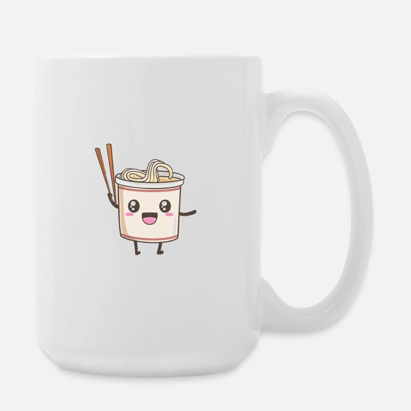 Conception de nouilles instantanée mignonne - Grande tasse 440 ml - blanc