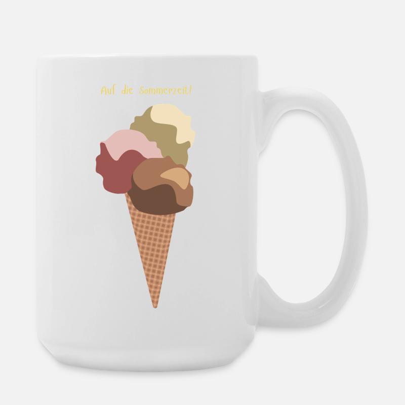 Auf die Sommerzeit Eiswaffel - Große Tasse 440 ml - Weiß