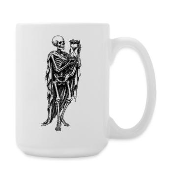 Squelette avec motif gothique en sablier - Grande tasse 440 ml - blanc - Droite