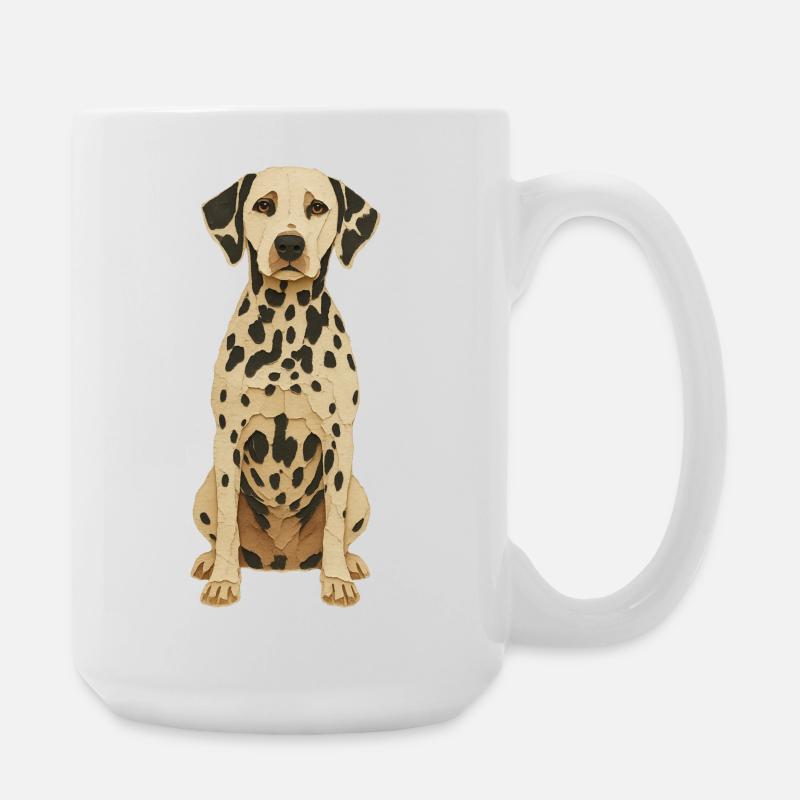 Dalmatiner Patch Art Tee - Große Tasse 440 ml - Weiß