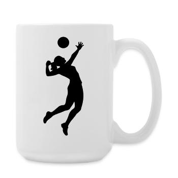 Silhouette du joueur de volley-ball - Grande tasse 440 ml - blanc - Droite