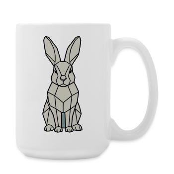 Geometric Bunny Low Poly Modern - Grande tasse 440 ml - blanc - Droite