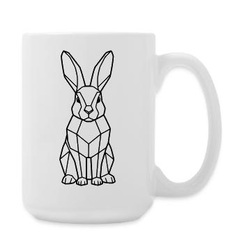Contour géométrique Bunny Low Poly - Grande tasse 440 ml - blanc - Droite