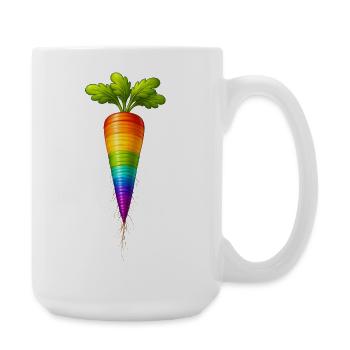 Rainbow Carrot Colorful Vegetable Design - Large Mug 440 ml - white - Right