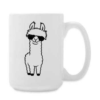 Lunettes de soleil Cool Lama Alpaga Souriant Drôle - Grande tasse 440 ml - blanc - Droite