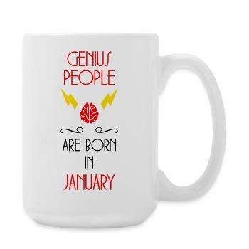 les génies naissent en Janvier - Naissance - Grande tasse 440 ml - blanc - Droite