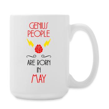 les génies naissent en Mai - Cadeau de Naissance - Grande tasse 440 ml - blanc - Droite