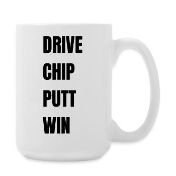 Golf Drive Chip Putt Win - Large Mug 440 ml - white - Right