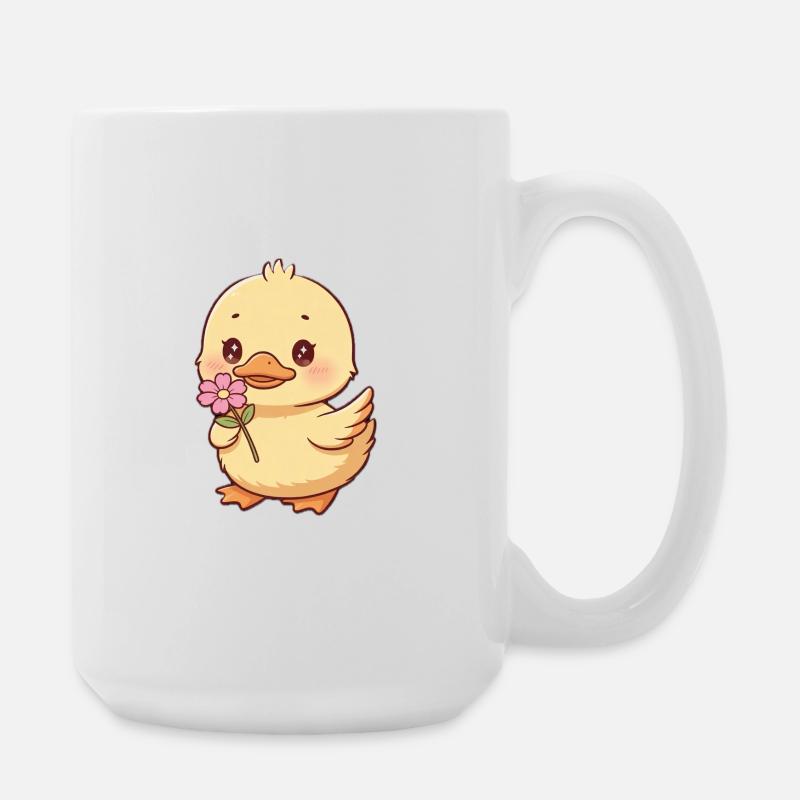 Chick with flower - Large Mug 440 ml - white
