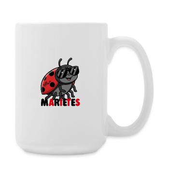 Ladybug with sunglasses - Large Mug 440 ml - white - Right