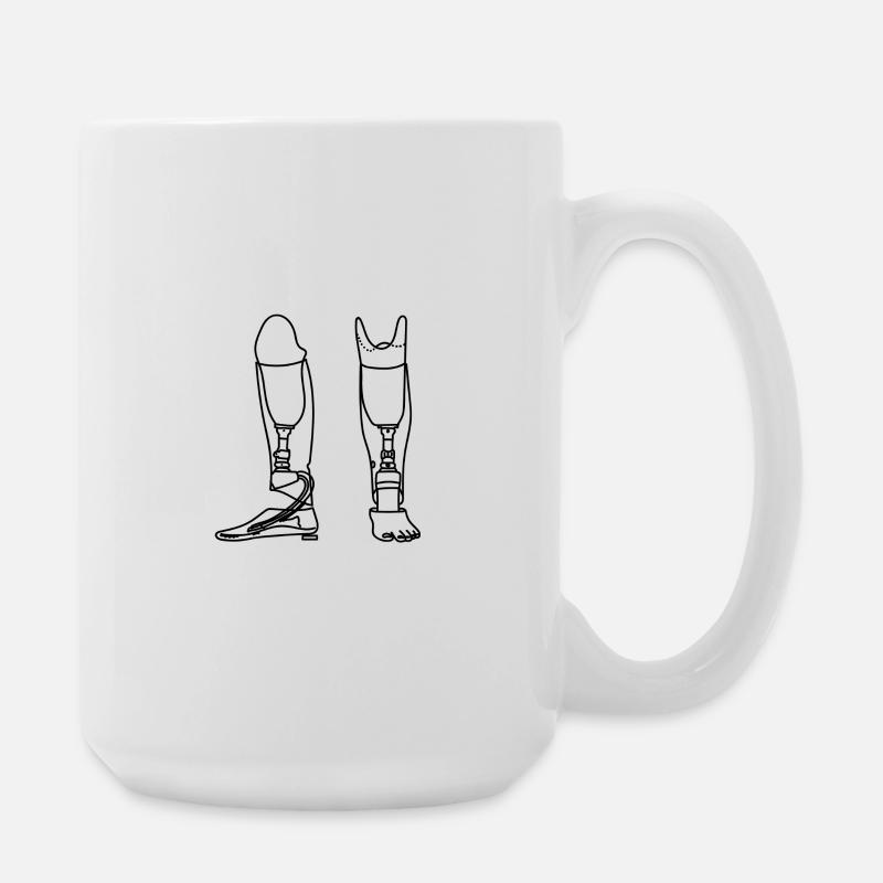 Unterschenkel-Prothese Skizze - Große Tasse 440 ml - Weiß