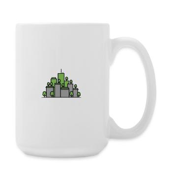 Grüne Stadtsilhouette Vektor - Große Tasse 440 ml - Weiß - Rechts
