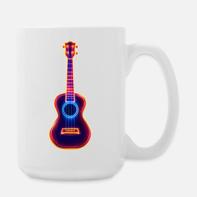 Ukulélé Synthwave rétro - Grande tasse 440 ml - blanc