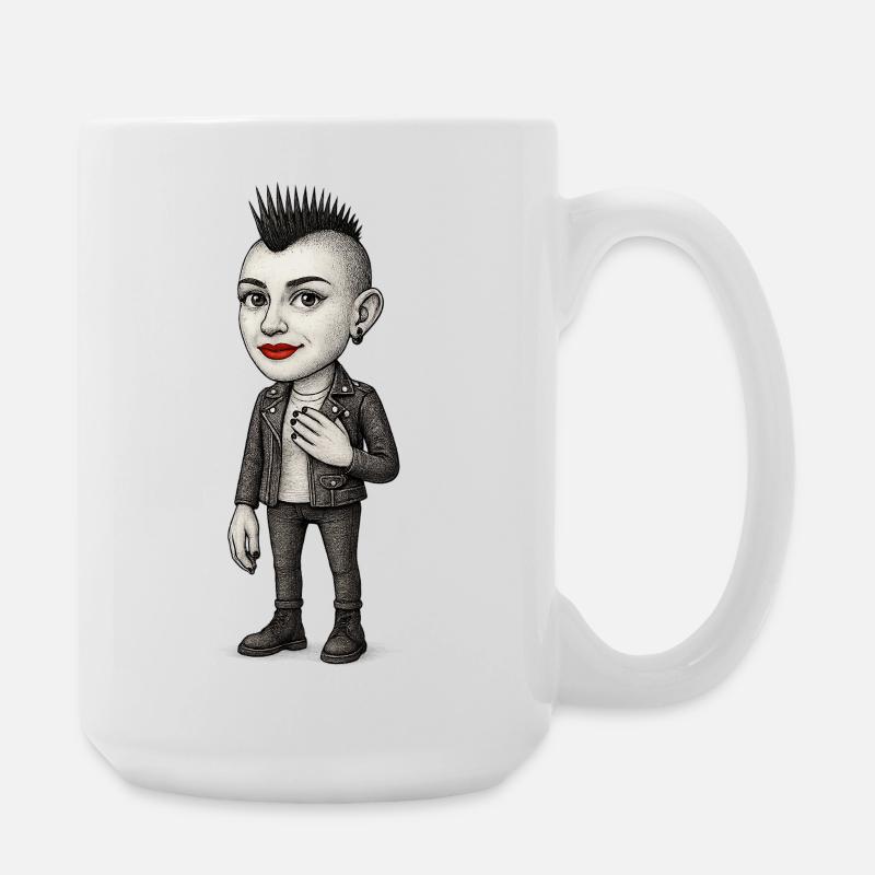 Mohawk Punker - Große Tasse 440 ml - Weiß